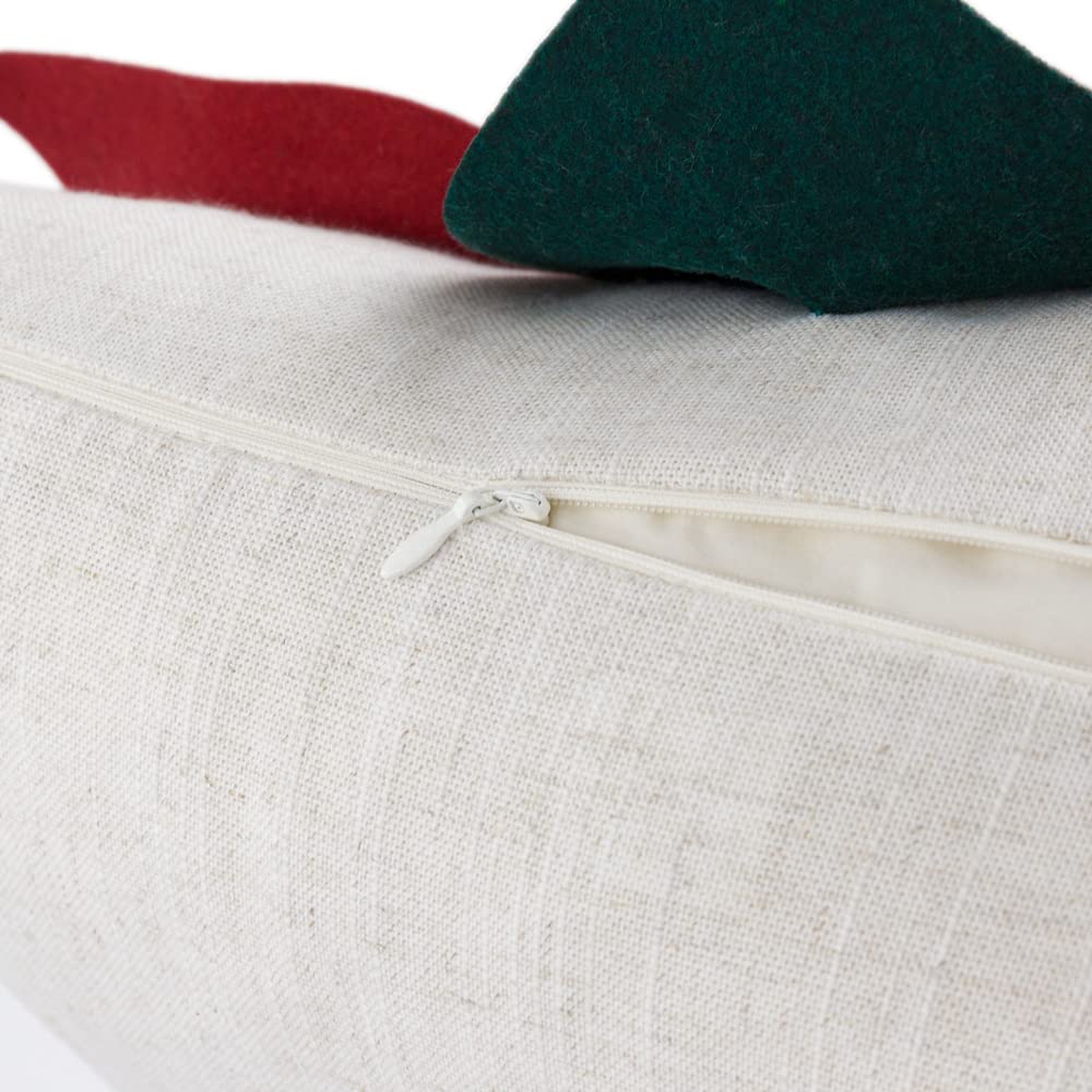 KINGROSE Christmas 3D Flower Accent Pillow Cover Festival Red Floral Throw Pillow Case Decorative Cushion Cover for Sofa Couch Bed Living Room Home Decor 18 x 18 Inches