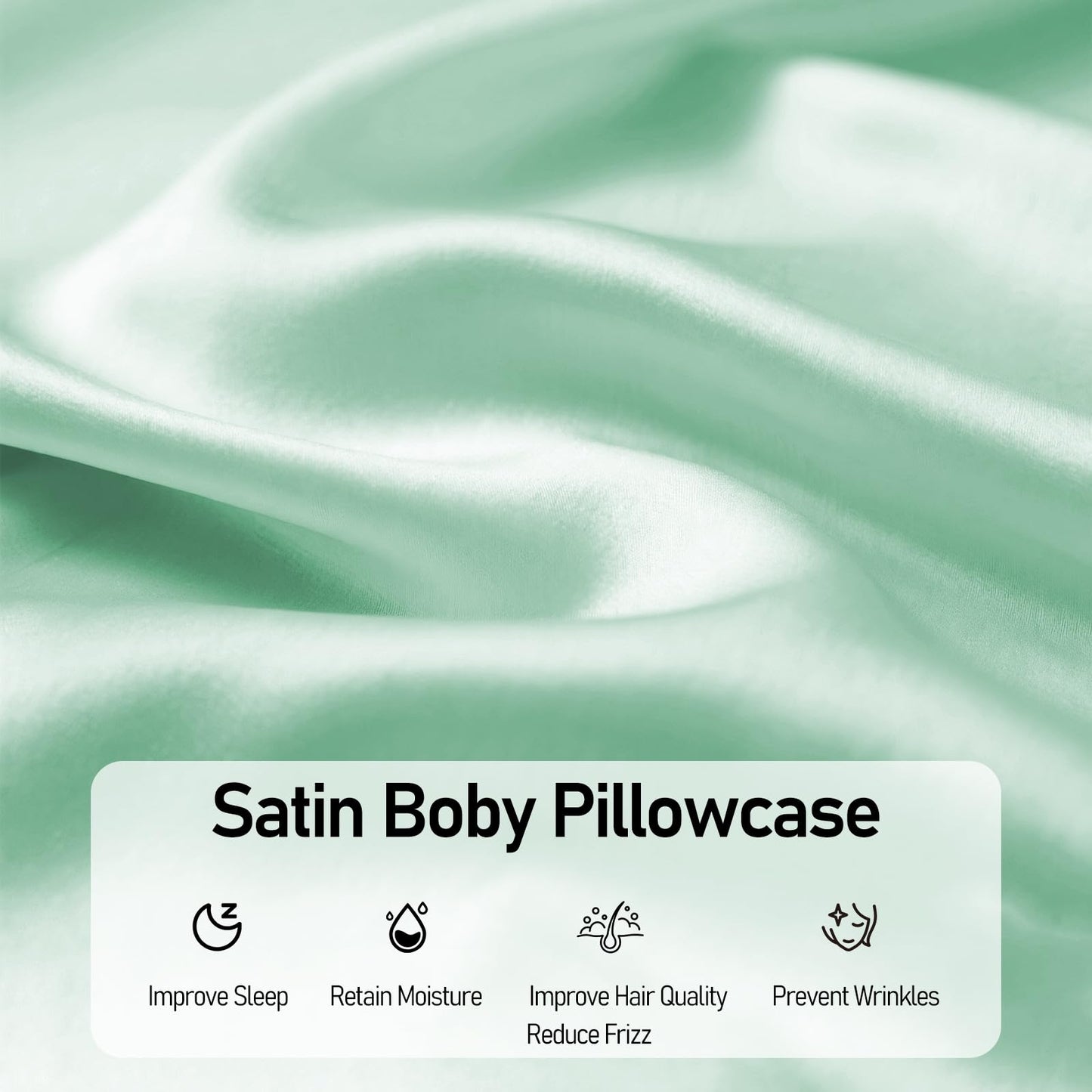 Cloele Stain Body Pillowcase-Green Breathable Smooth Body Pillow Cover with Envelope Closure,Silky Soft Cooling Long Pillowcase for Hair and Skin,21x 54inches