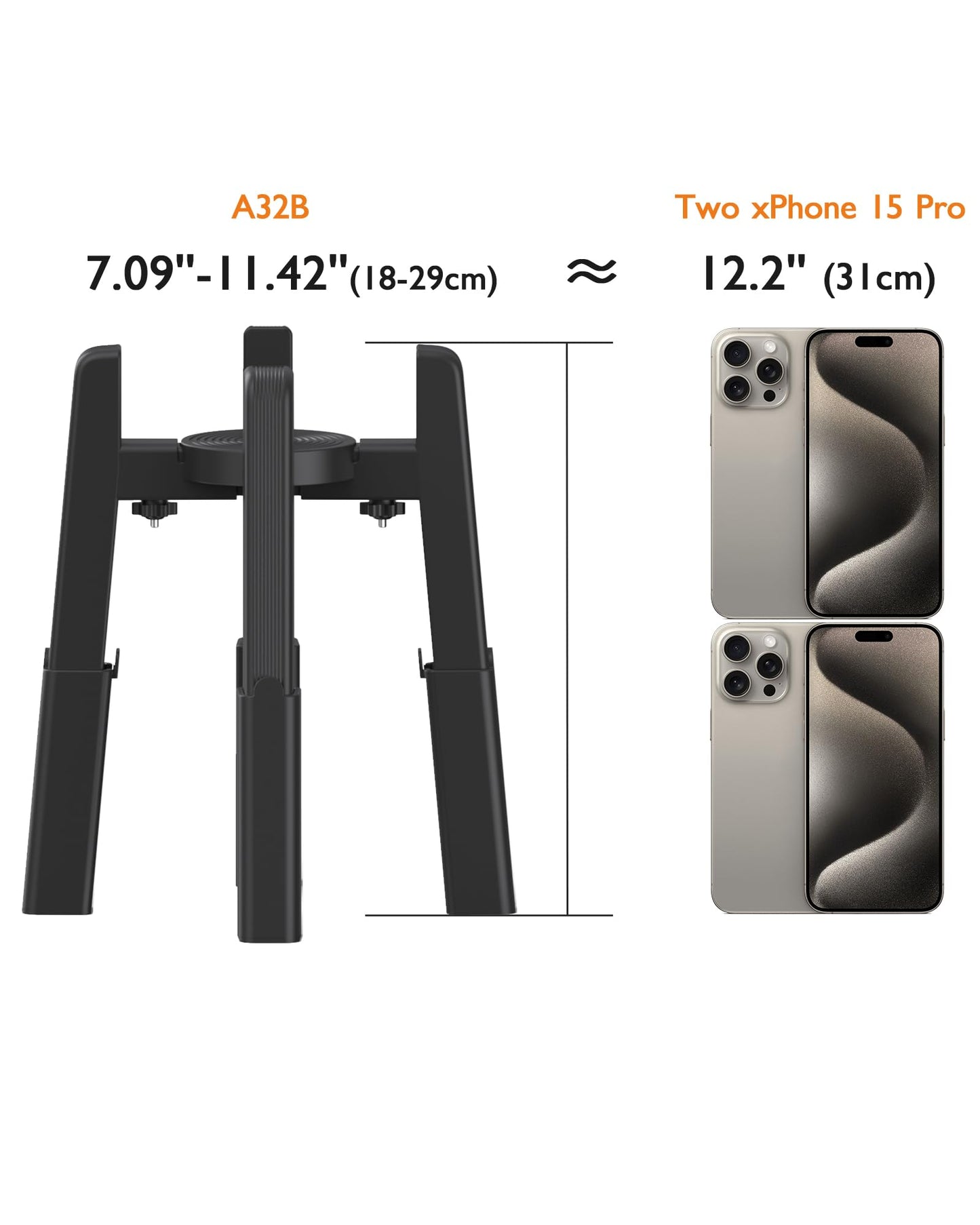 CZPET Dog Bowl Stand with Adjustable Height and Width [Stand Only], Elevated Pet Water & Food Feeder for Medium & Large Dogs, Stable and Anti-Slip Raied Bowl