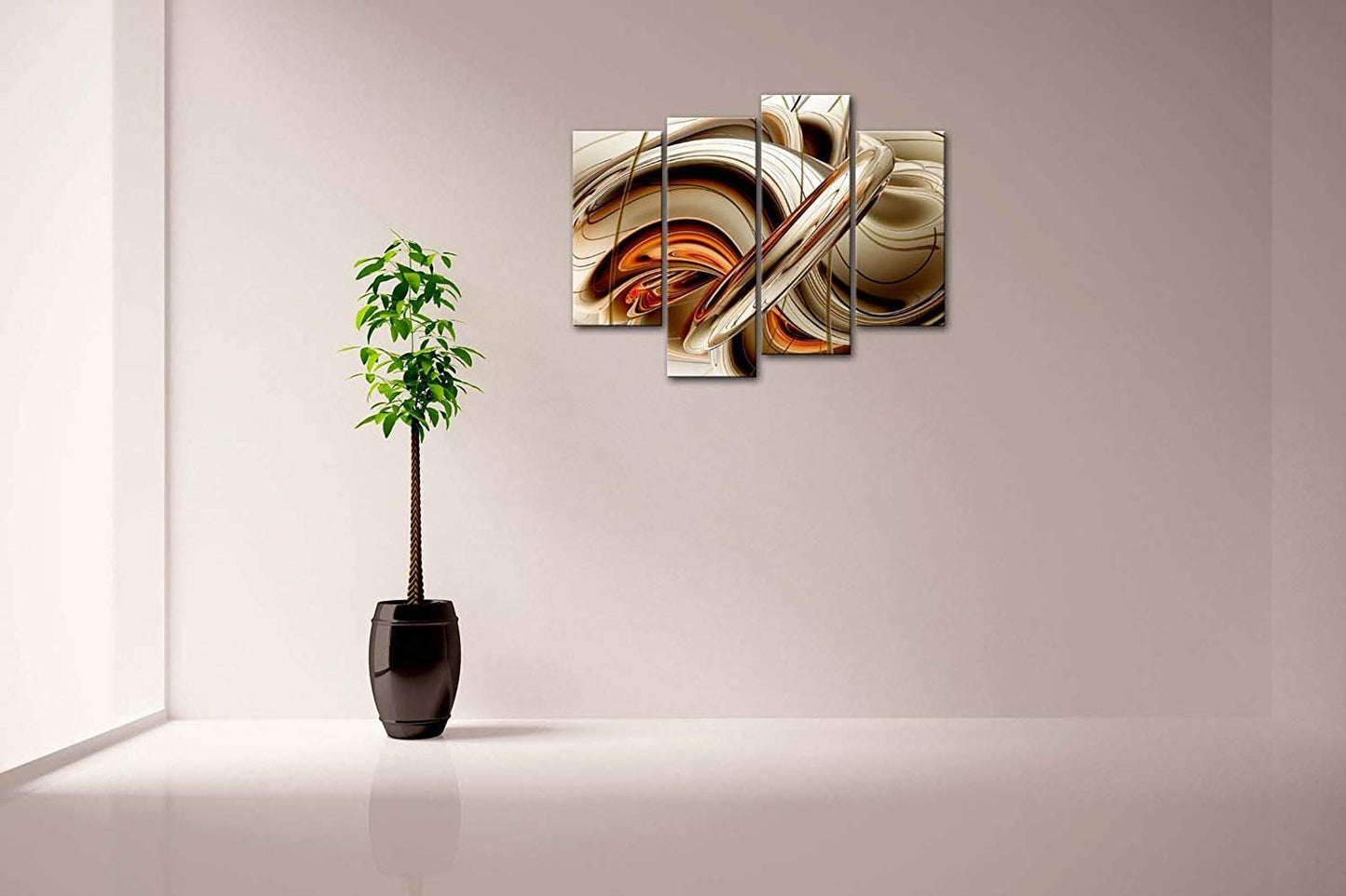 First Wall Art - Abstract Orange Brown White Lines Wall Art Painting The Picture Print On Canvas Abstract Pictures for Home Decor Decoration Gift
