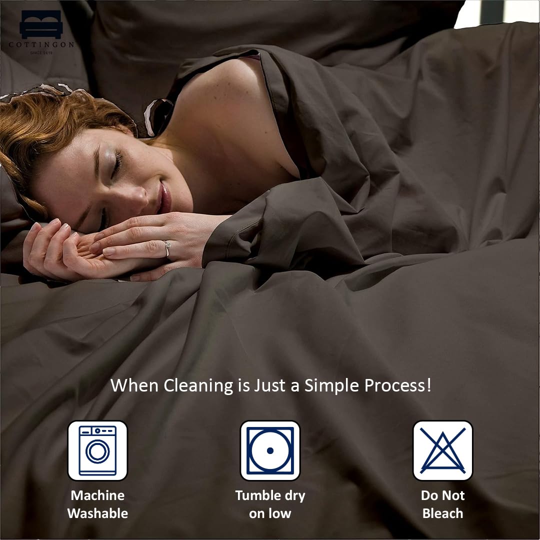 RV King Sheet Set - 4 Piece Cotton Bedding Set, Fits Up to 15" Deep Mattress, RV King 72" x 80", Dark Grey Solid