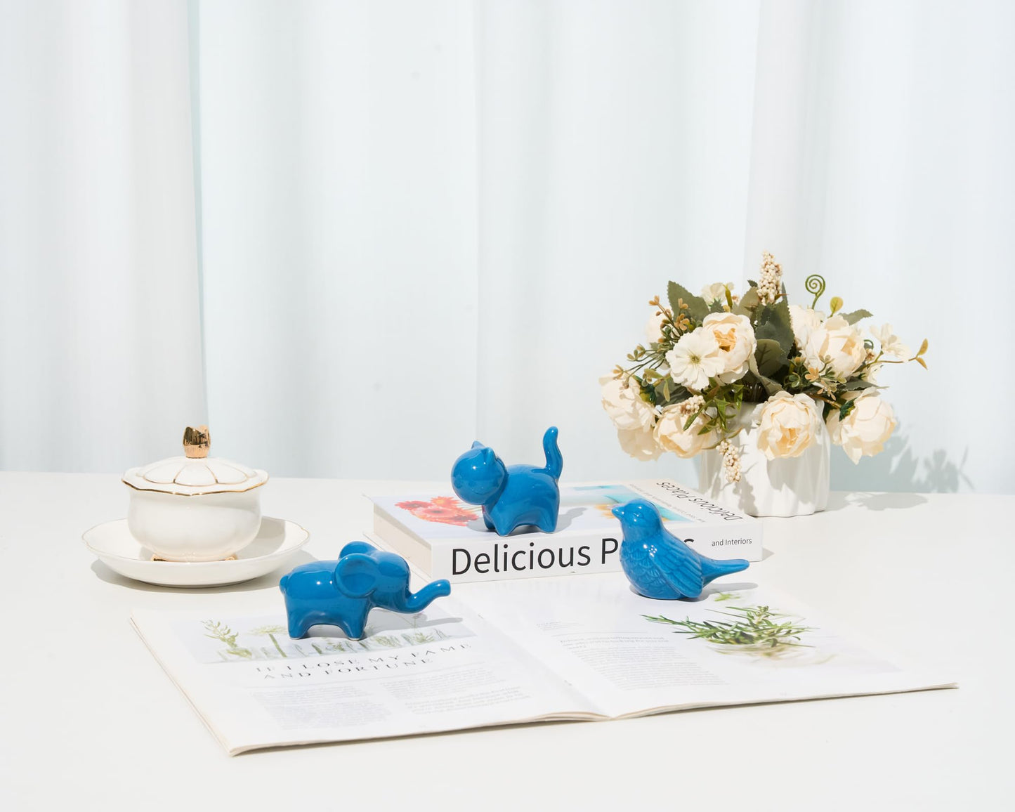 Artconal Small Bird Statue, 2-Pack 3.5 inch Shiny Gold Accent Small Knick Knacks Gifts, for Home Office Shelf Desk Coffee Table Decoration