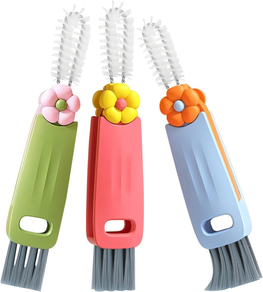 3 in 1 Cup Lid Cleaning Brush, Portable Cup Cleaner Brush, 2024 New Water Bottle Cleaner Brush, 3 in 1 Multifunctional Cleaning Brush for Home Kitchen Cleaning Tools（3PCS）