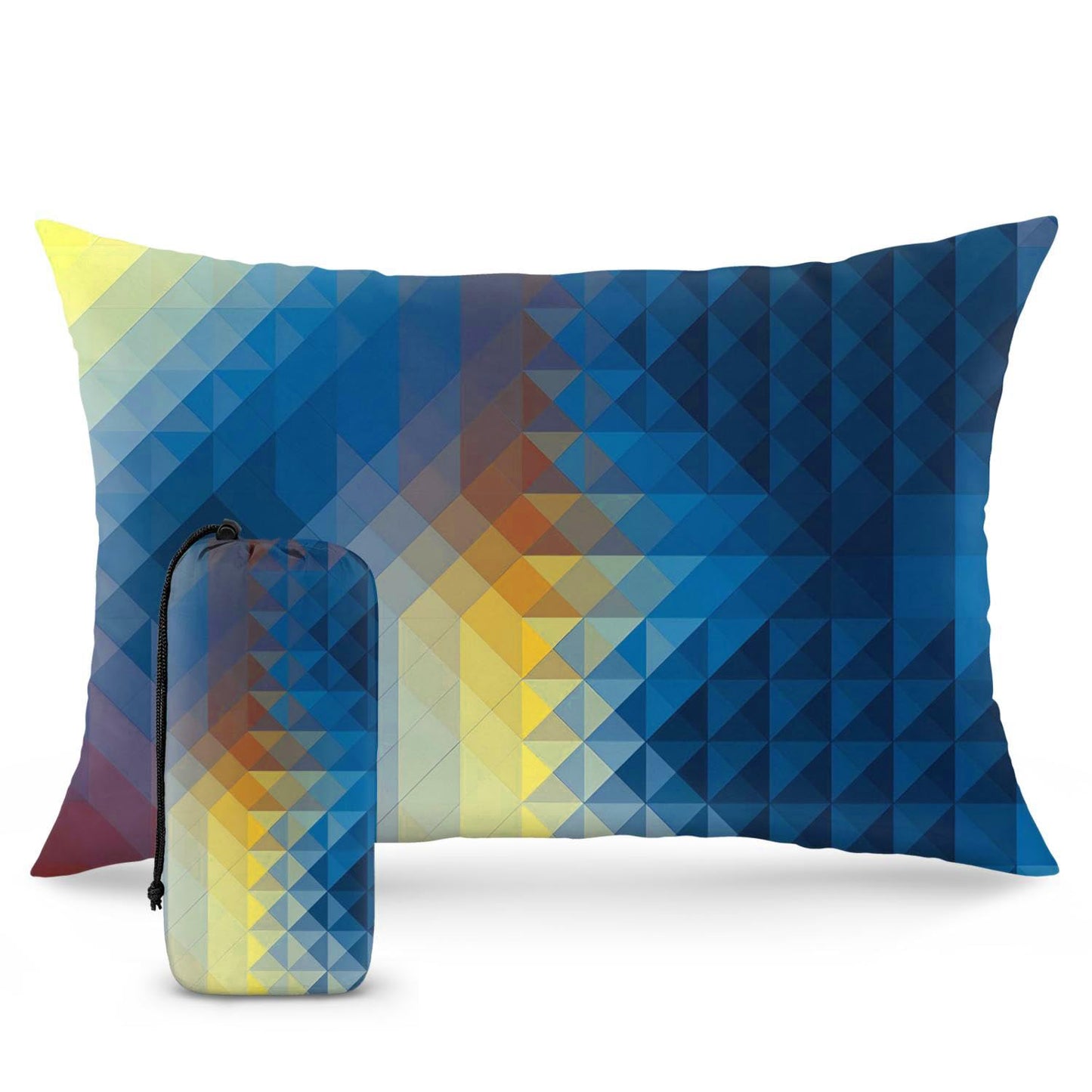 Xmzsdz Camping Pillow Shredded Memory Foam Travel Pillows for Sleeping Compressible Lightweight Camp Pillow Washable Backpacking Pillow for Camping & Hiking Firm Supportive Small Pillow for Travel