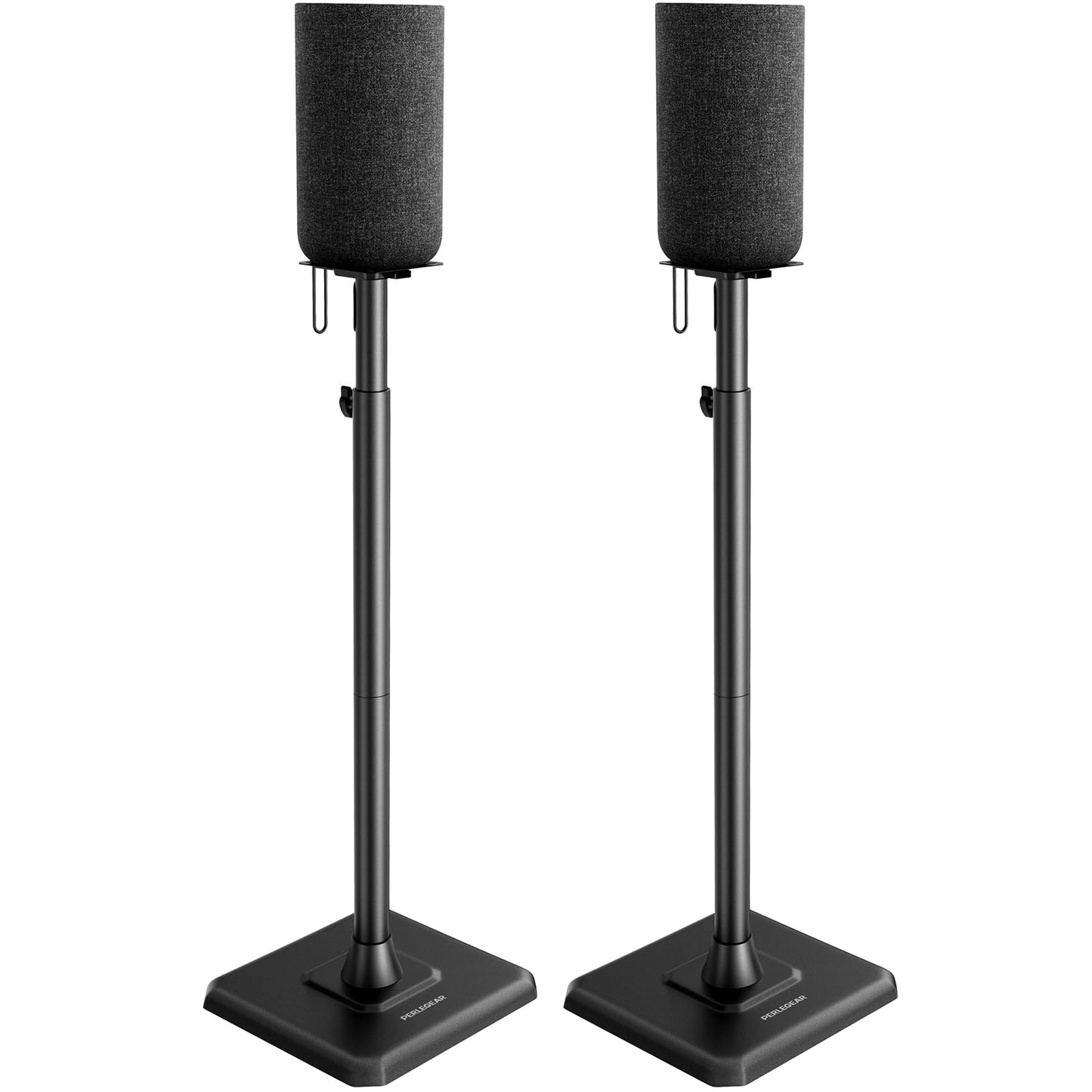 Perlegear Speaker Stands Pair, 33-42 Inch Height Adjustable Stands for Small Bookshelf & Satellite Speakers with Cable Management, 13.2 lbs Capacity, PGSS12
