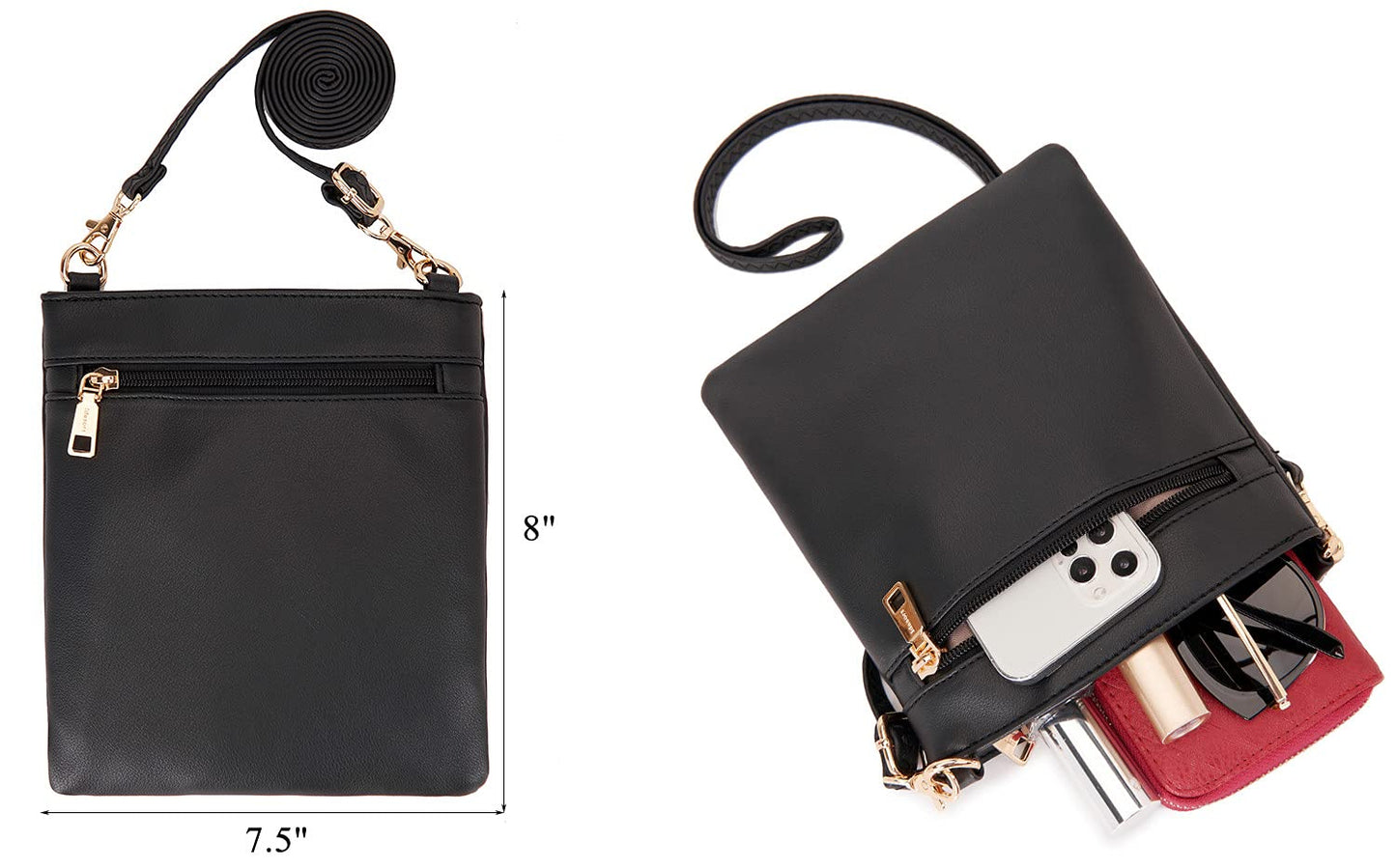 Large Crossbody Bags Ladies Shoulder Handbags Purse and Wallet Set for Women Hobo Purses Black