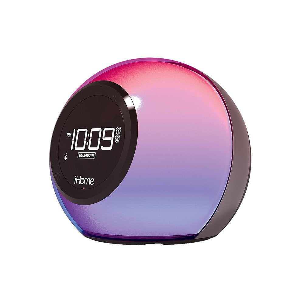 iHome Alarm Clock Radio with Bluetooth Speaker and Color Changing Lamp, USB Charging, and Speakerphone for Home, Office, or Dorm (IBT29BX6)