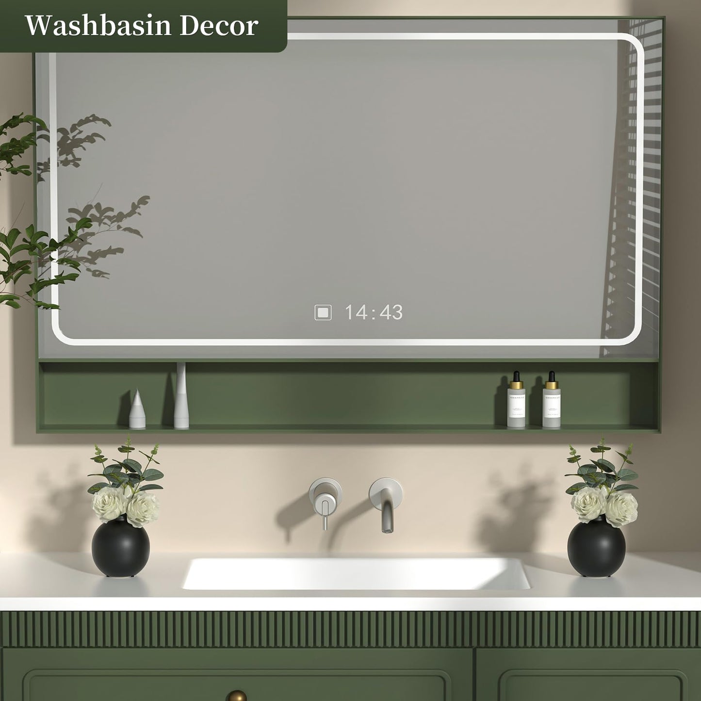 Nztze 2 pcs Artificial Plant Kit with Ceramic vase, Combination of Three White Roses and Greenery, Small Plant Potted Decor for Offices, Bookshelf, Bedroom, Living Room, Party, Wedding Decorations