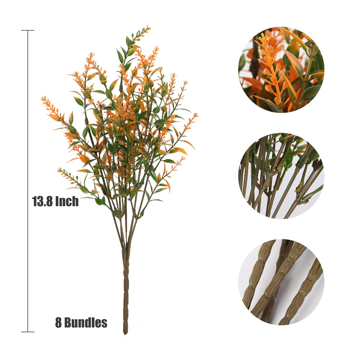 RECUTMS Artificial Flowers for Outdoors Artificial Fall Flowers for Outdoors UV Resistant Artificial Plants Outdoor Artificial Flowers for Outside in Pots(Salmon)