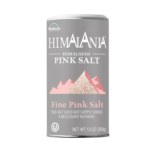 Natierra Himalania Himalayan Fine Pink Salt Shaker | Unrefined & Non-GMO | 13 Ounce