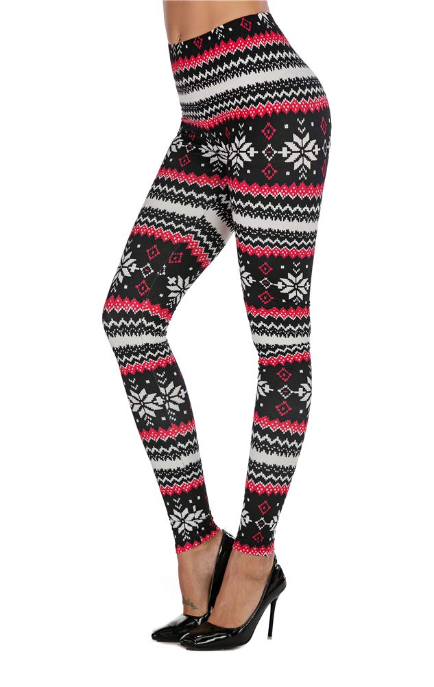 Seasonal Print Leggings Ankle Length Ethnic Tribal Leggings Tights for Women L