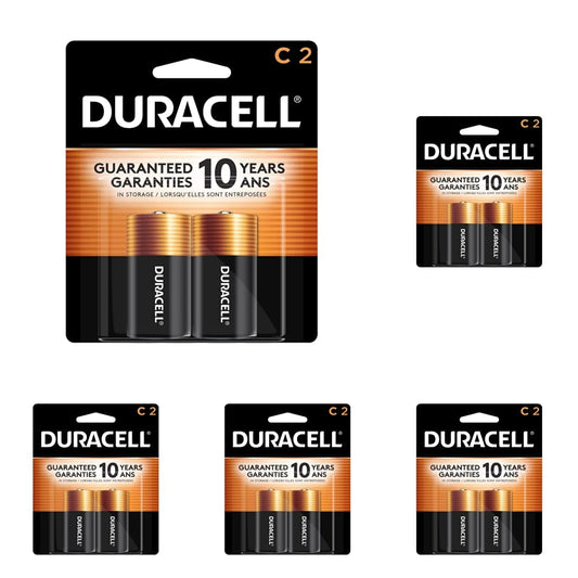 Duracell Coppertop C Batteries, 8 Count Pack, C Battery with Long-lasting Power, All-Purpose Alkaline C Battery for Household and Office Devices