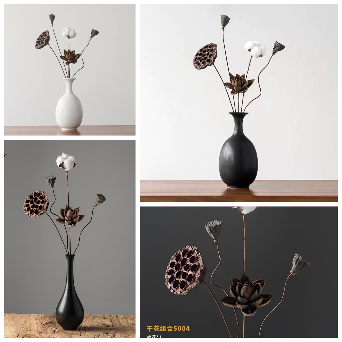 YAOBAOX 5004 Handmade Natural Dried Flowers Decor, for Modem Home Table Vase Decor, Farmhouse Party Floral for DIY Arrangement Props Gift Décor Ikebana (Flower Head and stem are Separate)