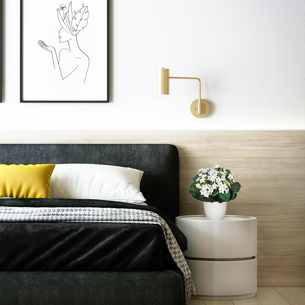 Kalanchoe Artificial Flowers Bush White Faux Silk Flowers Artificial Plants & Flowers in Vase Small Potted Plant Fake Flower with Pot Arrangement Home Decor Office Bathroom Shelf Desk Decoration