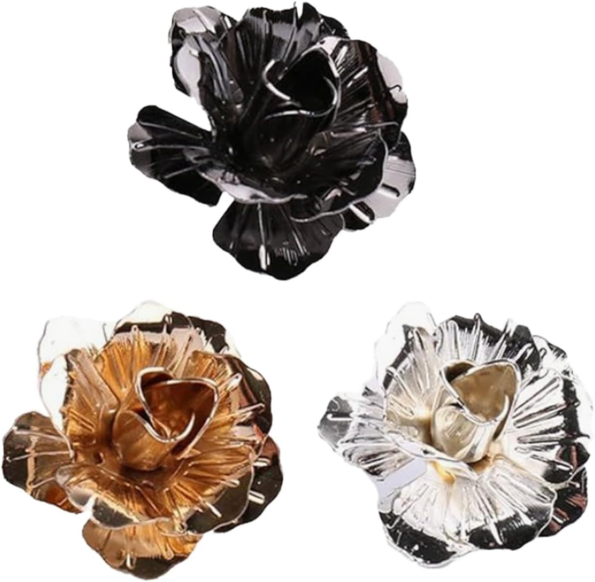 Elegant Flower Lapel Pins for Men – Set of 3 Floral Boutonniere Pins for Suits, Blazers & Tuxedos – Stylish Men's Accessories for Weddings, Parties, Business & Formal Occasions