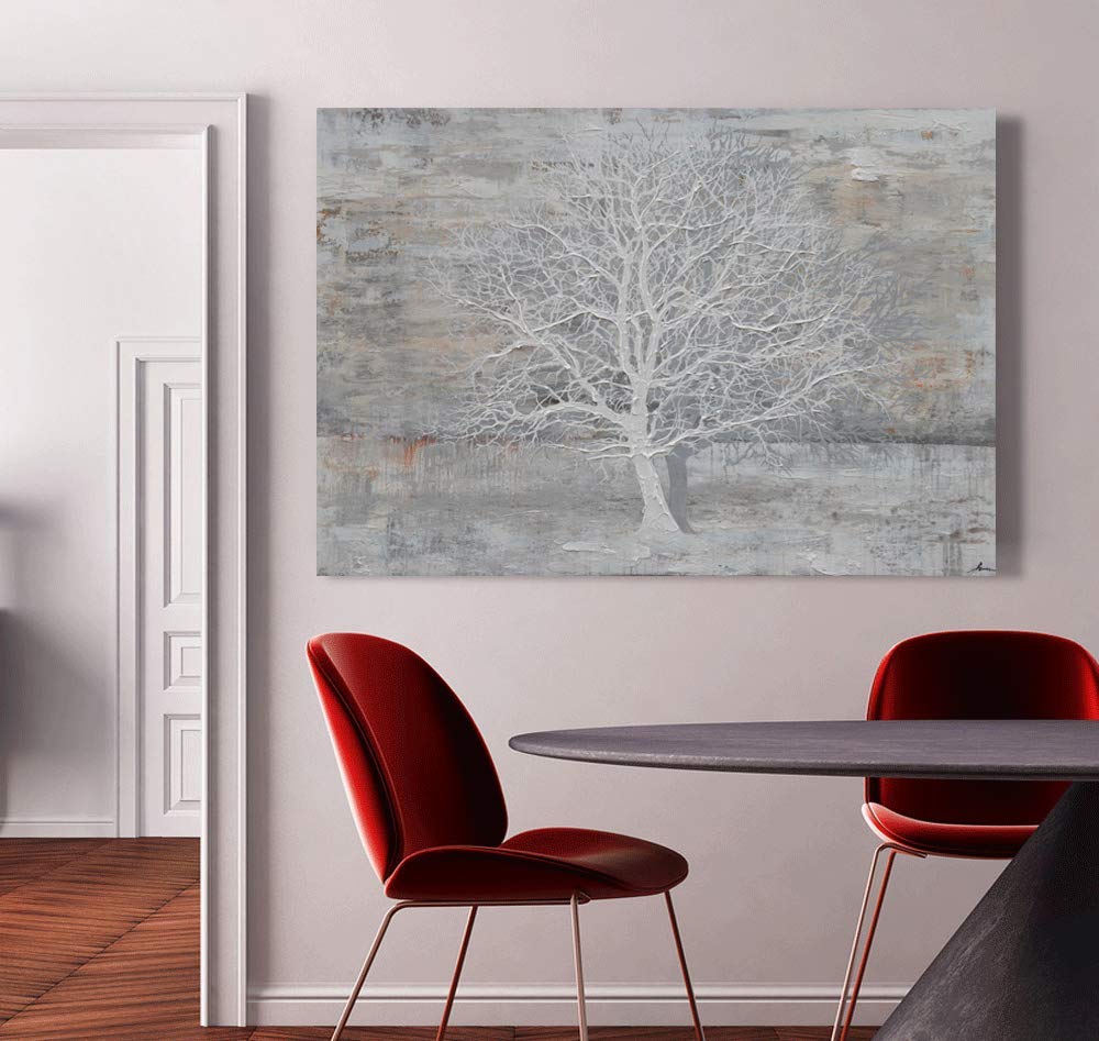 Yihui Arts Abstract Trees Painting Canvas Prints Wall Art Decor Framed - Large Modern Giclee Art Print on Canvas Ready to Hang for Home and Office Wall Decoration with Textured Boho
