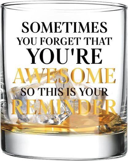 Inspirational Whiskey Glasses Gifts For Men Husband,Encouragement Birthday Father’s Day Thanksgiving Christmas Thank You Gifts For Dad Son Brother Grandpa Uncle Old Fashioned Wine Glass 10 OZ