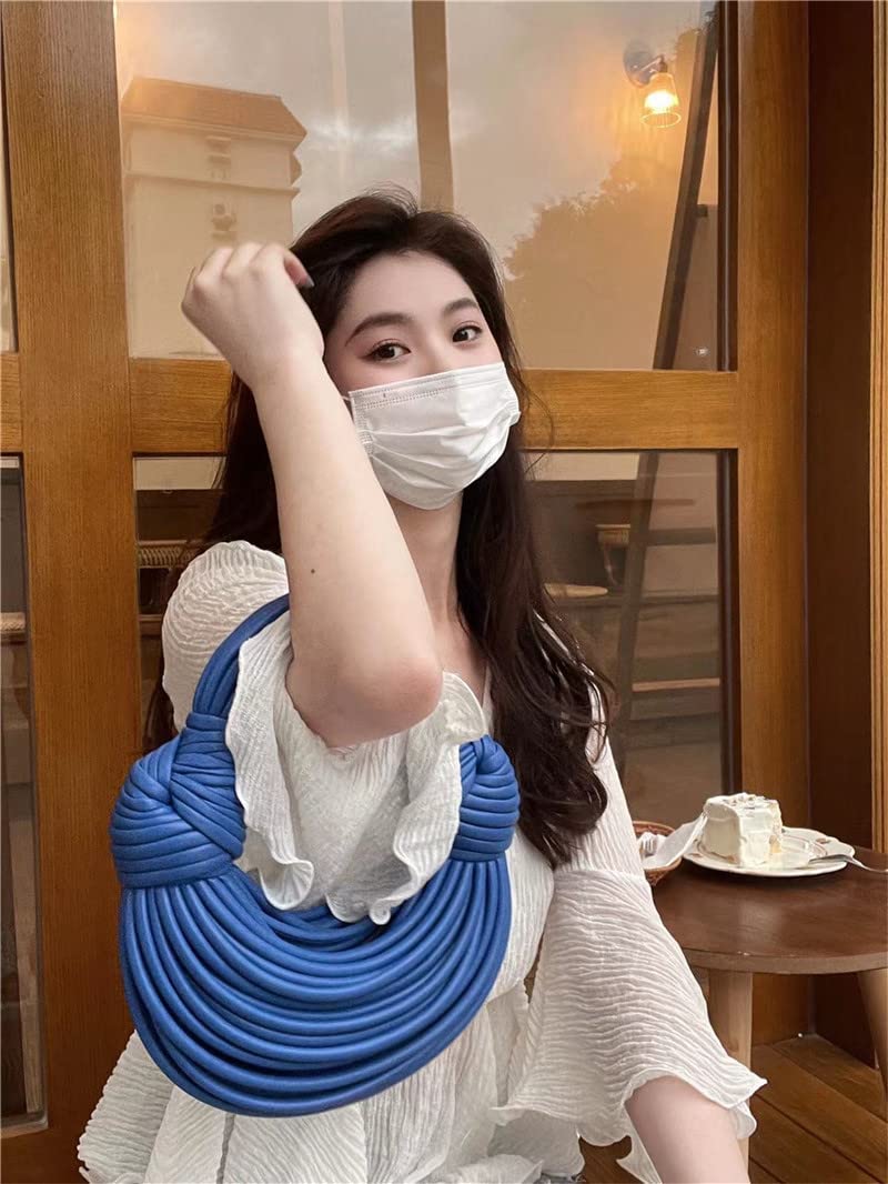 Hand Bread Women's Clutch Top Handle Satchel Shoulder Crossbody Creative Noodles Purses Underarm Bag Handbag (Gold)