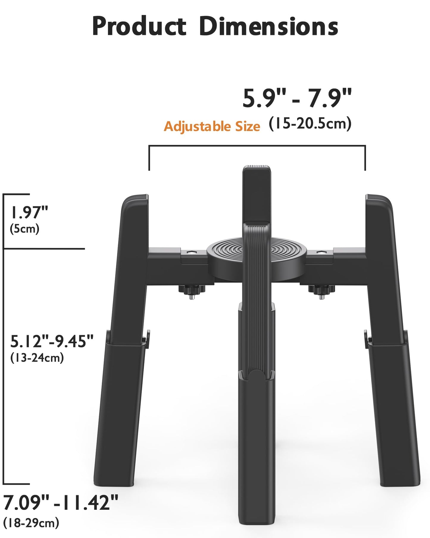 CZPET Dog Bowl Stand with Adjustable Height and Width [Stand Only], Elevated Pet Water & Food Feeder for Medium & Large Dogs, Stable and Anti-Slip Raied Bowl