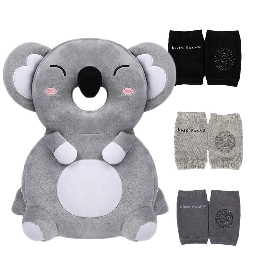 Feidoog Baby Head Protector Cushion Backpack with 3 Knee Pads for Walking & Crawling,Astronauts