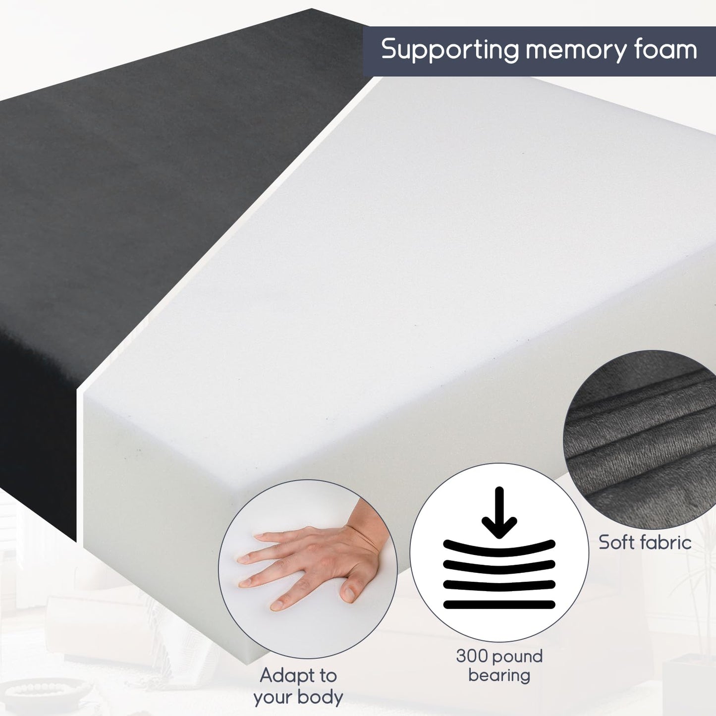 Chunlei Memory Foam Recliner Chair Cushions,Extra Large Non-Slip 4" Thick Supportive Lumbar Support Pillow for Elderly Supportive Seat Cushion with Lumbar Pillow for Rest(12.8" Backrest Height,Gray