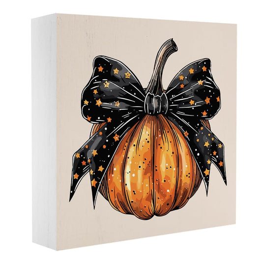 Halloween Fall Decor Cute Fall Decorations for Home Office Spooky Vibes Autumn Pumpkin Decor Funny Autumn Decorations for Desk Table 5 x 5 inches
