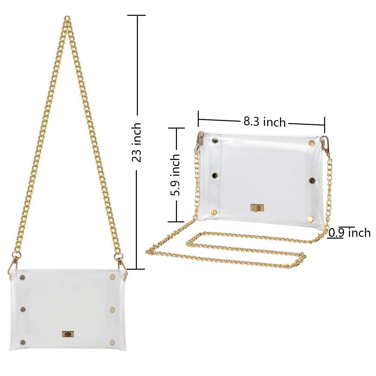 MOETYANG Clear Purse Stadium Approved for Women, Small Clear Crossbody Bag Fashion, Cute See Through Clutch Mini Shoulder Bag