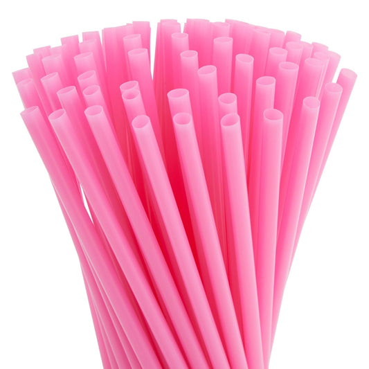 Juvale 300 Pack Pink Plastic Straws for Birthday Party, Baby Shower, Weddings and Gatherings - 10 Inches Long Fun Pink Straws Plastic for Cocktails, Coffee, Juice, Water, Iced Tea and More