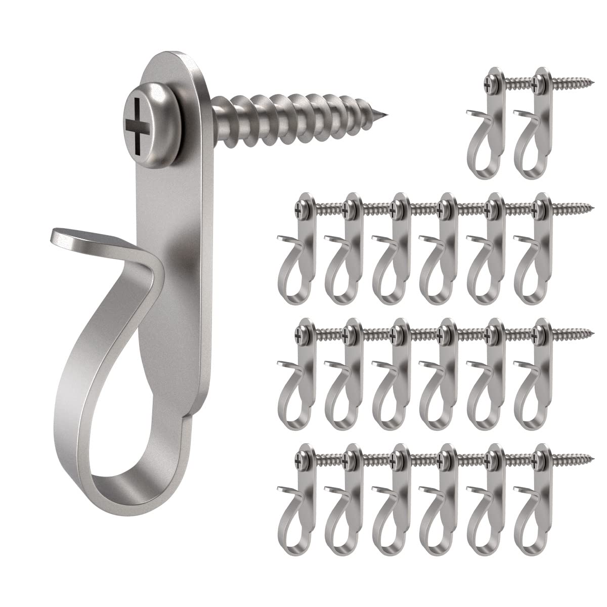 GEZIDEA Hanger Hooks for Christmas Lights, Wires and Fairy Lights, Stainless Steel, 20 Pack
