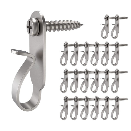 GEZIDEA Hanger Hooks for Christmas Lights, Wires and Fairy Lights, Stainless Steel, 20 Pack
