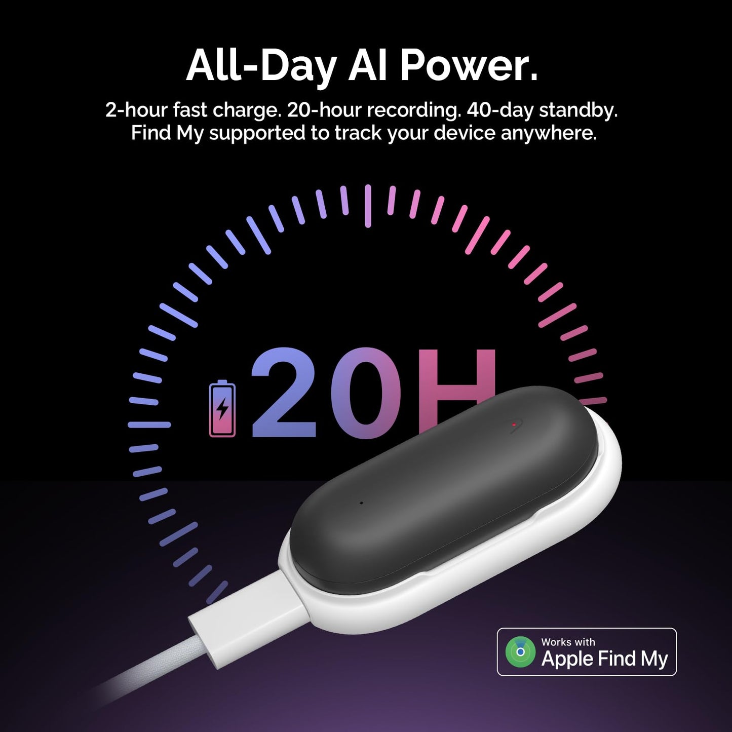 AI Voice Recorder, PLAUD NotePin Voice Recorder, App Control, AI Notetaker, AI Transcribe & Summarize, Support 112 Languages, 64GB Memory, Audio Recorder for Lectures, Meetings, Cosmic Gray