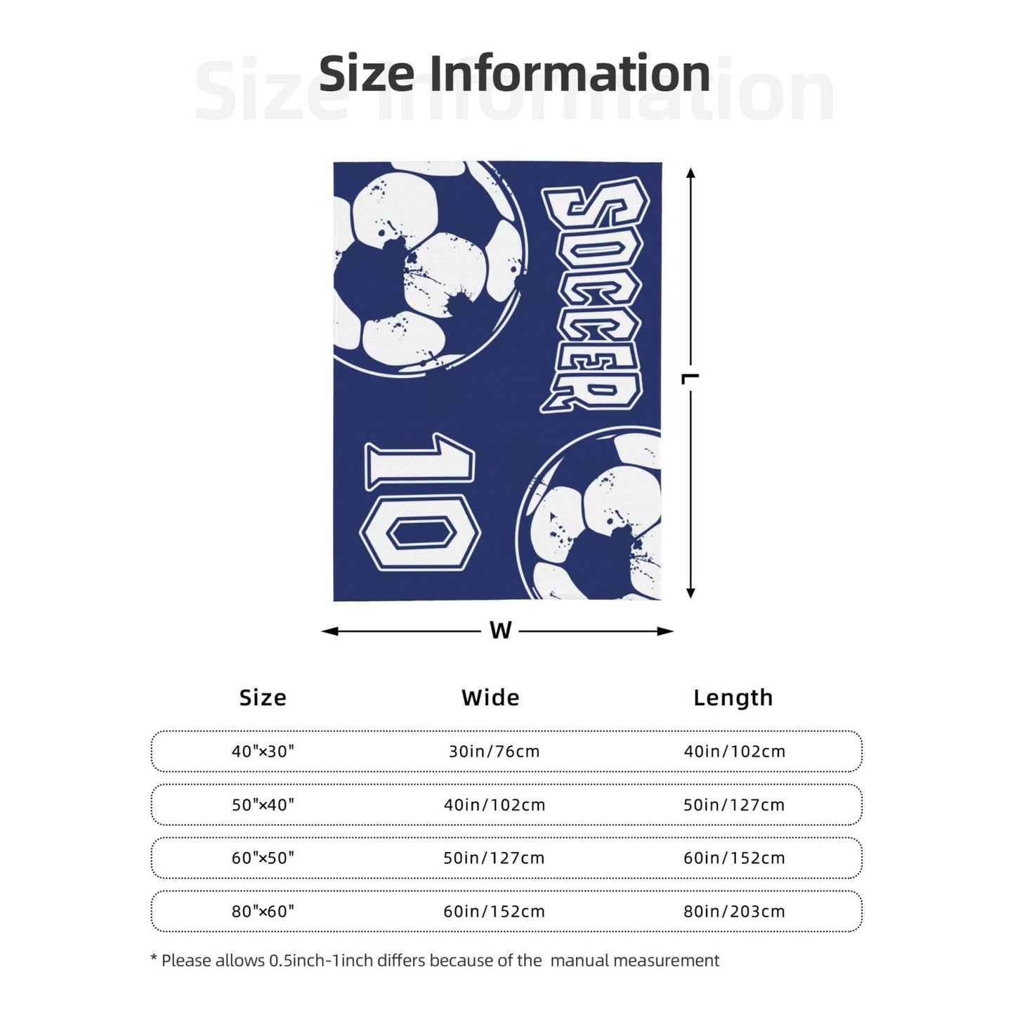 City Keen Soccer Blanket - Soft and Comfy Flannel Bedding for Boys, Girls and Soccer Lovers - 40"X50"