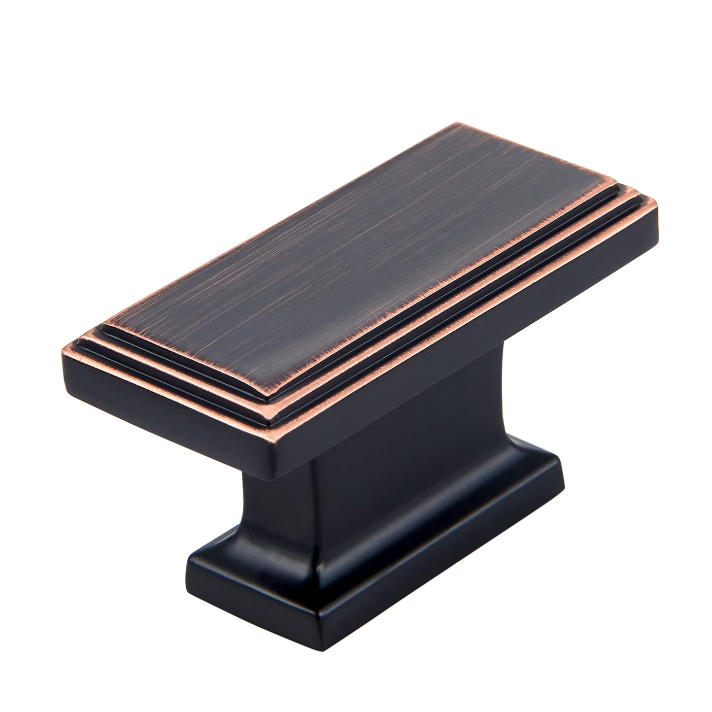 YCSJ Rectangle Pulls - 20 Pack / 1.8 Inch(45mm), Cabinet Knobs Rubbed Oil Bronze, Vintage Drawer Pulls and Knobs for Home Furnitures, Kitchen, Farmhouse, Bathroom Vanity Hardware