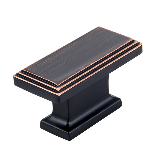 YCSJ Rectangle Pulls - 20 Pack / 1.8 Inch(45mm), Cabinet Knobs Rubbed Oil Bronze, Vintage Drawer Pulls and Knobs for Home Furnitures, Kitchen, Farmhouse, Bathroom Vanity Hardware