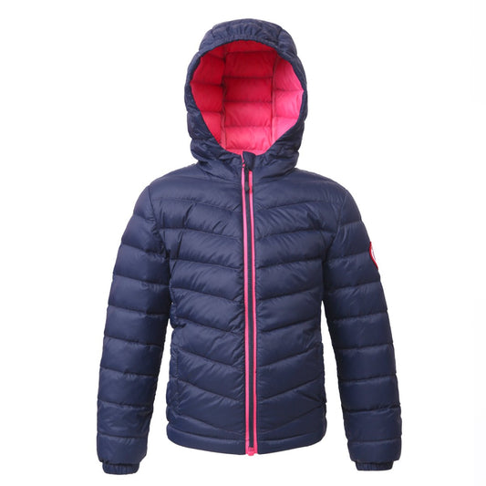 Rokka&Rolla Girls' Ultra Lightweight Hooded Packable Puffer Down Jacket,Dark Navy,S (6/7)