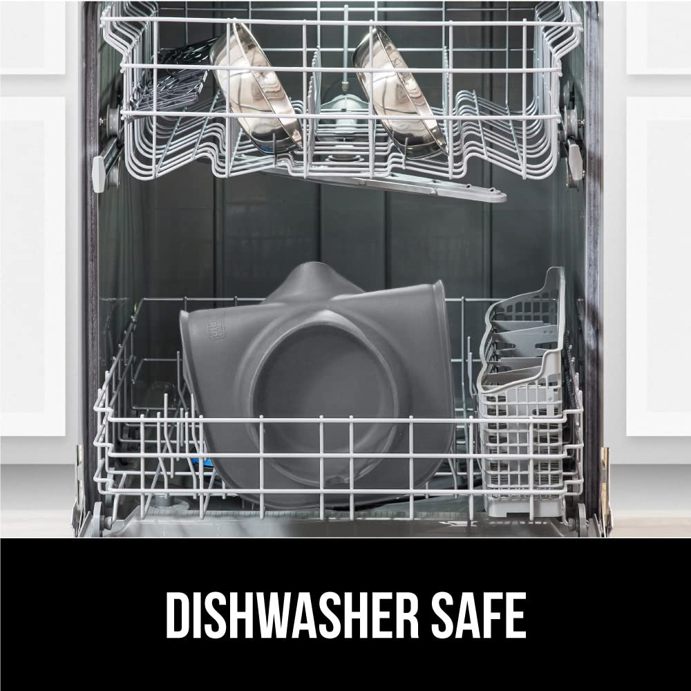 GORILLA GRIP Patent Pending 100% Waterproof BPA Free Cat and Dog Bowls Silicone Feeding Mat Set, Stainless Steel Bowl Slip Resistant Raised Edges, Catch Water, Food, Pet Accessories, 2 Cup, Gray