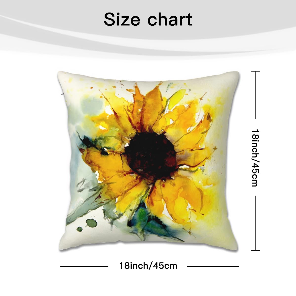 YAJUFANG Sunflower Velvet Throw Pillow Covers Sofa Pillowcase Car Square Throw Pillowcases Home Decoration 18x18Inch, Style 24, WXB6666