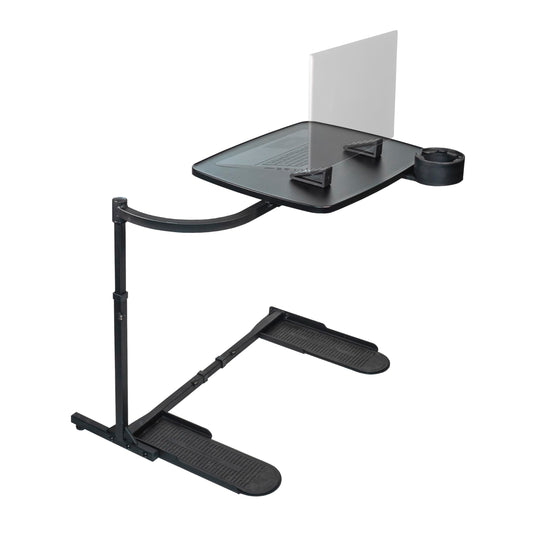 Stander Wonder Tray, Adjustable Swivel Table, Extra-Large Computer Stand, Couch Desk & Gaming Bench, TV-Trays for Eating on Couches, Chairs, Recliners with Laptop Wedges and Cup Holder, XL, Black