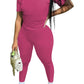 TOPONSKY Women Mujer 2 Piece Outfits Work Jogger Sets Workout Hot Pink,L
