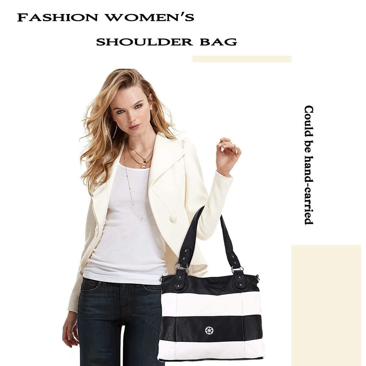 Angel Kiss Hobo Purses for Women Multi-Color Striped Lattice Cross Body Shoulder Purse Bag Tote Handbag