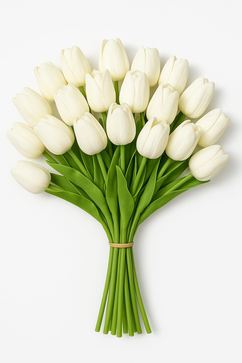 Enirunly 20pcs White Artificial Tulip Silk Fake Flowers 13.5" for Spring Easter Mother's Day Wedding Decor – Bulk Home Kitchen Office Party Supplies, Set