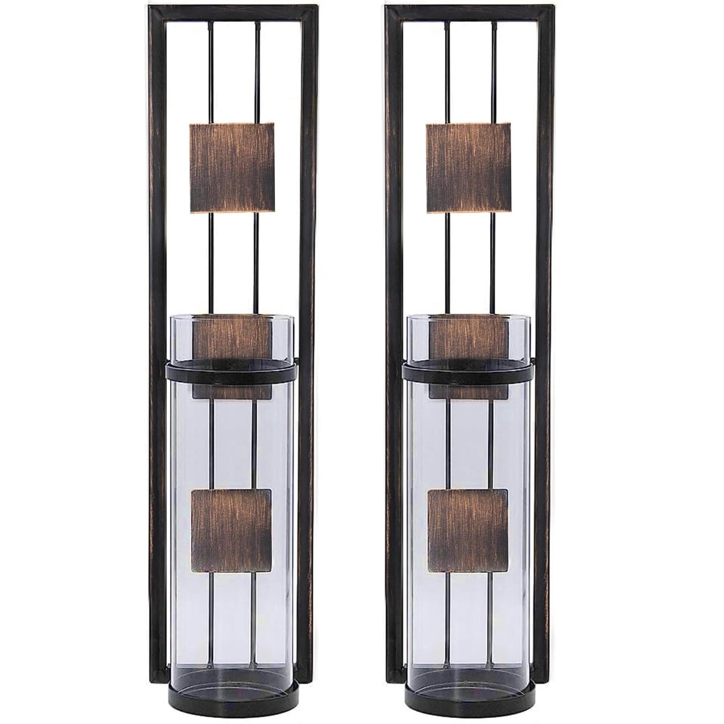 Shelving Solution Wall Sconce Candle Holder Metal Wall Decorations for Living Room, Bathroom, Dining Room, Set of 2