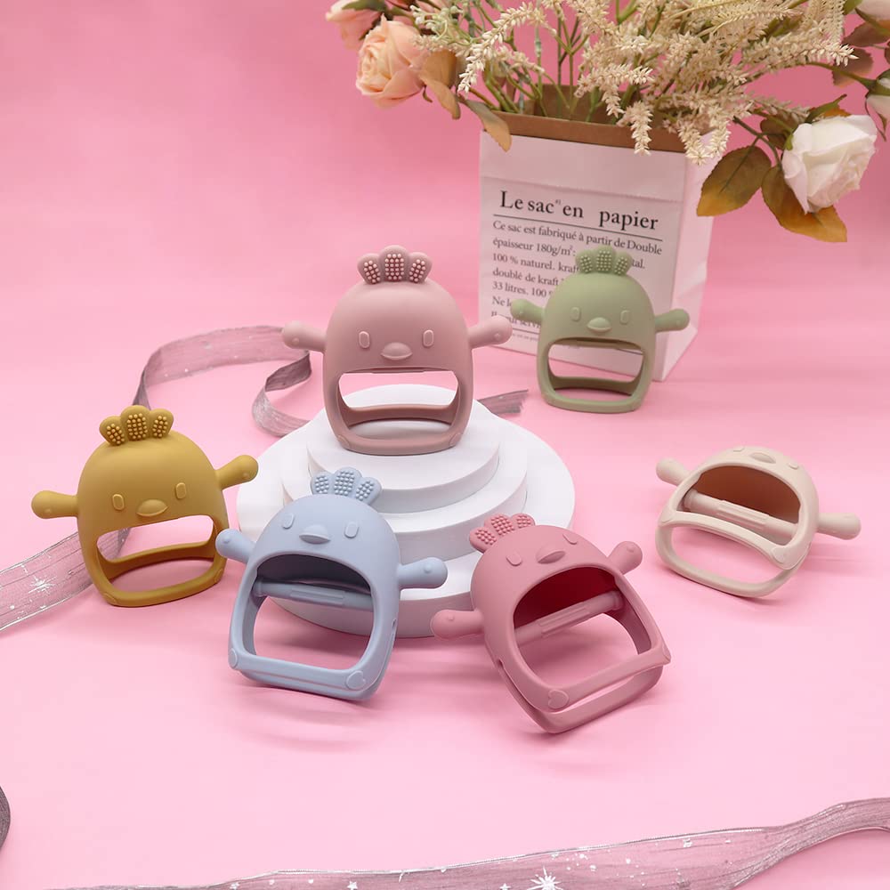 Infant Toys 0-6, Teething Toys 3-6 6-12 Months, Anti Drop Hand Teethers Baby Chew Toys for Teething Relief, Silicone Teether Pacifier Teething Mitten Newborn Toy 0 3 for Sucking Needs,BPA Free-Blue