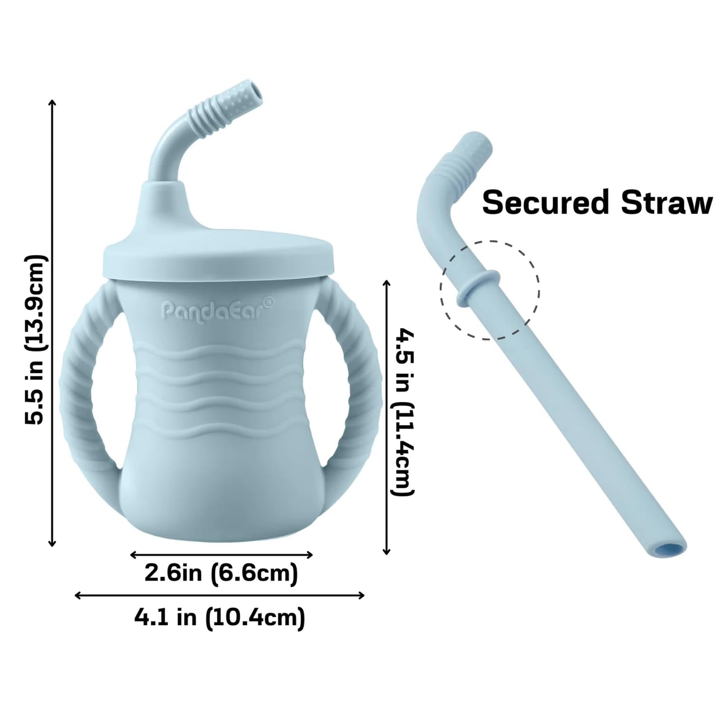 PandaEar Silicone Baby Feeding Set | 11PCS Baby Led Weaning Supplies Self Feeding Utensils | Divided Suction Plate Bowl Bibs Sippy Cup with Baby Food Pouch Snack Container Spoons Forks, Blue