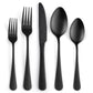 41-Piece Black Matte Silverware Set with Drawer Organizer, SANLUNS Stainless Steel Flatware Cutlery for 8 Utensil Set for Home Restaurant, Tableware Includes Knife Fork Spoon Set Dishwasher Safe