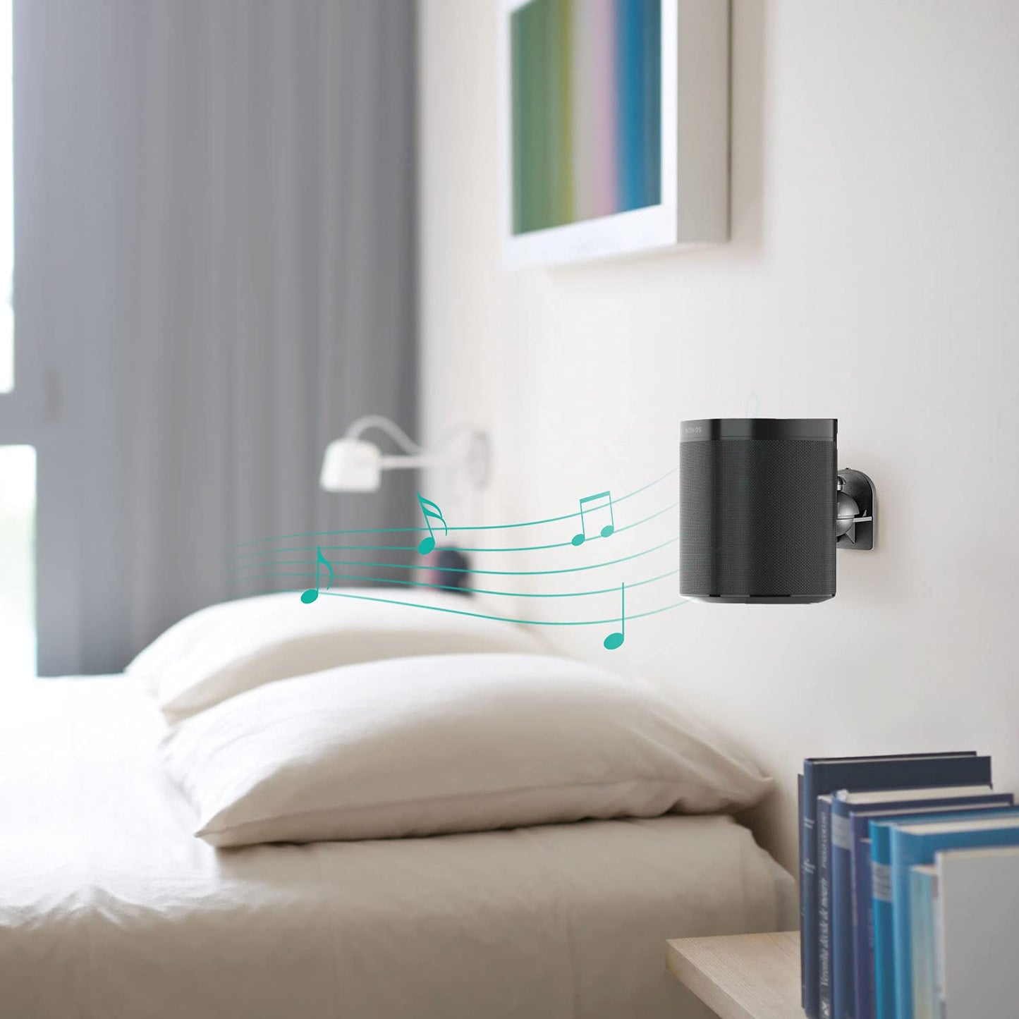 WALI Speaker Wall Ceiling Mounts One Pair, Bookshelf Speaker Wall Mount Brackets, Surround Sound Speaker Mounts, Hold up to 7.7 lbs (SWM202), Black