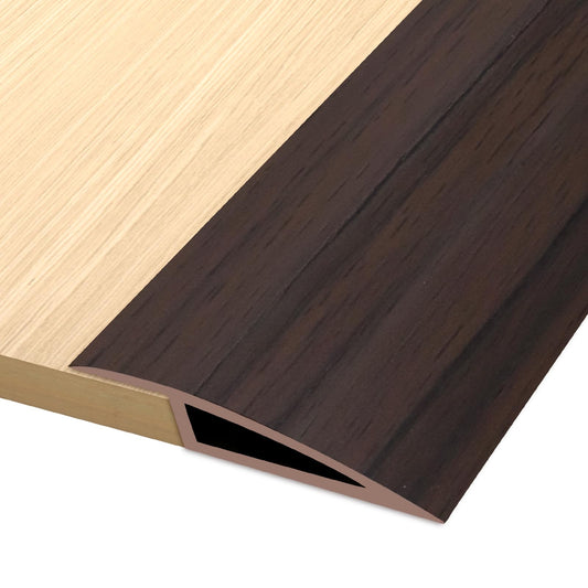 Vinyl Door Threshold Flooring Transition Strip Self Adhesive Carpet Edging Strip for Laminate Doorway Edge Threshold from 1/5" to 2/5" (Brown Wood Grain, 3.3 Ft)