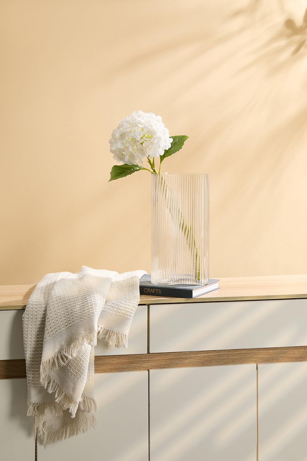 Real Touch White Hydrangea Artificial Flowers (4-Pack) -20" Faux Hydrangea Flowers with Long Stem & Leaves - Realistic Fake Hydrangeas for Home Decor Floral Arrangements Wedding Bouquets Centerpieces