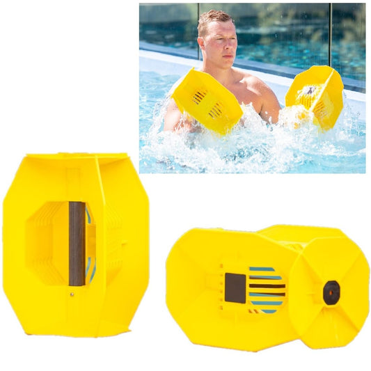 Hydro Tone - HYDRO-BELL Pool Exercise Equipment Dumbbells Pair | Water Weights | Functional Strength Training in the Pool | Aquatic Exercise Equipment | Quick Start Guide (Yellow)