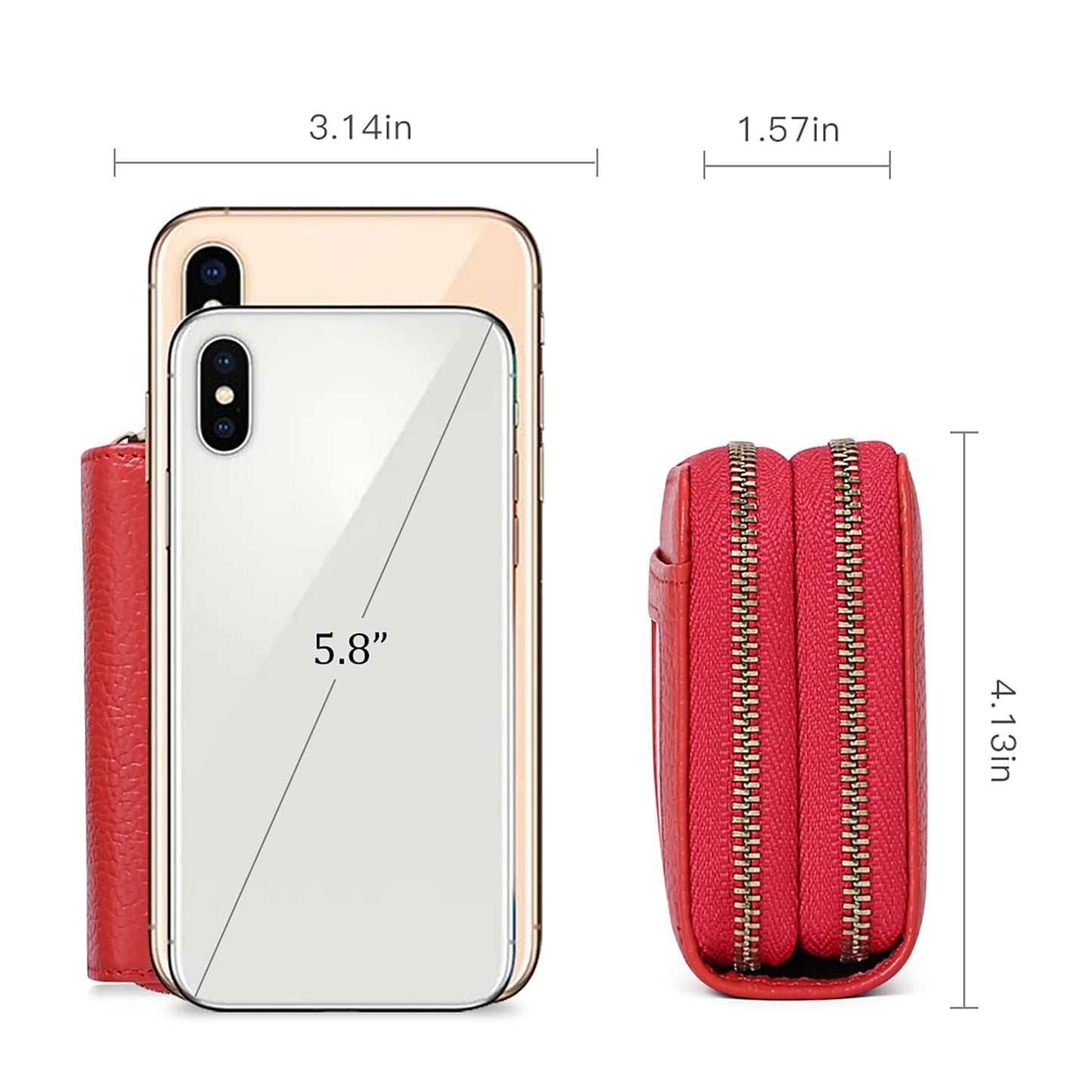 GOIACII Small Genuine Leather Wallet for Women, RFID Blocking Credit Card Holder Wallet